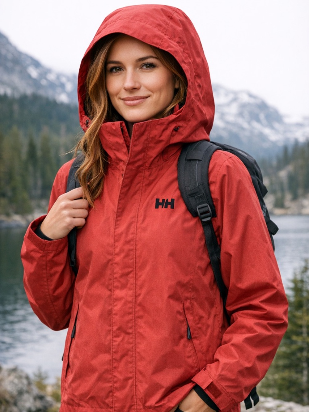Helly Hansen Women's Rust- Orange Waterproof Hooded Ski Jacket